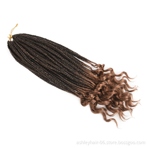 24 Inch Curly End 3D Split Box Jumbo Twist Crochet Synthetic Braid Hair